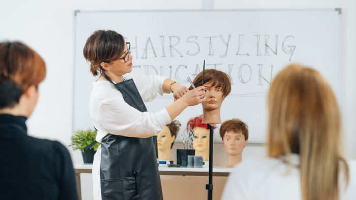 Hairstyling demonstration